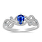 Anillo de Plata con Zafiro Azul Australiano y Topacio Blanco