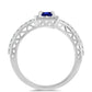 Anillo de Plata con Zafiro Azul Australiano y Topacio Blanco