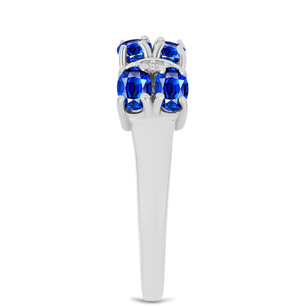 Anillo de Plata con Zafiro Azul Australiano y Topacio Blanco 4 
