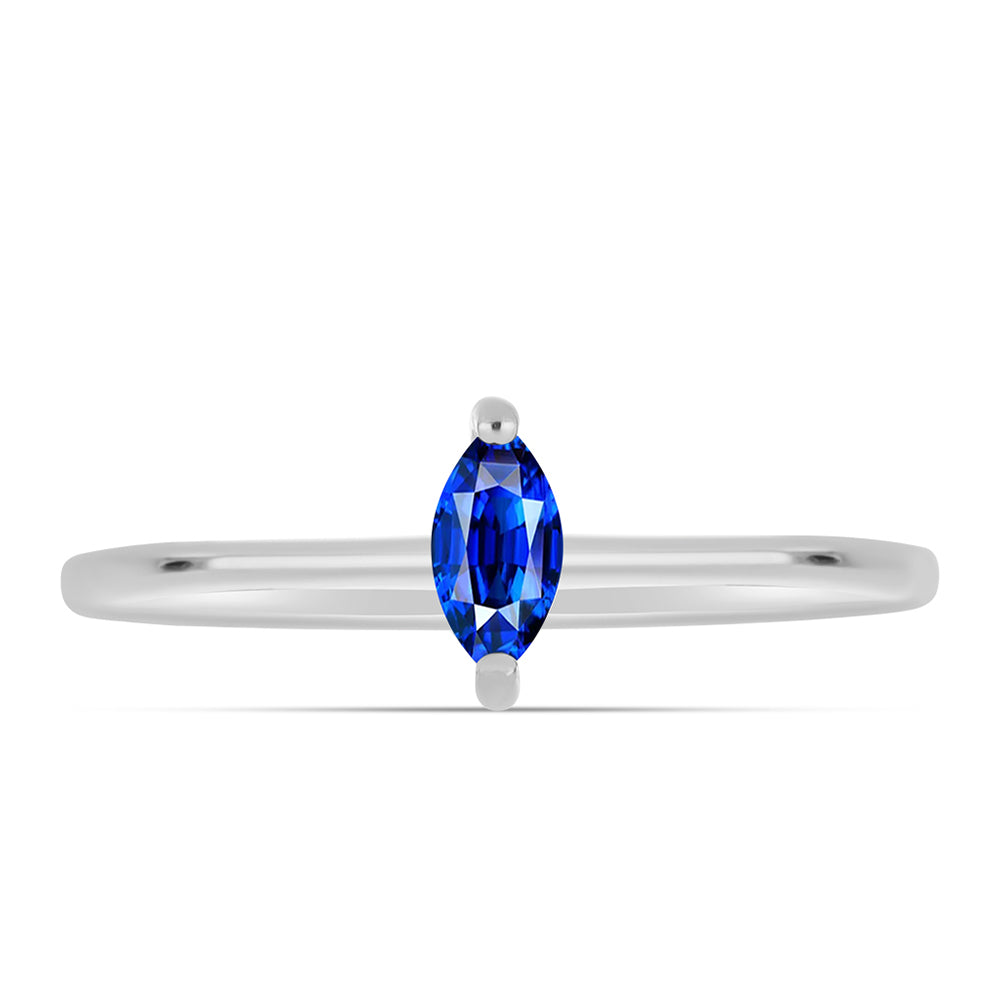 Anillo de Plata con Zafiro Azul Australiano