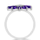 Anillo de Plata con Amatista de Marruecos y Topacio Blanco