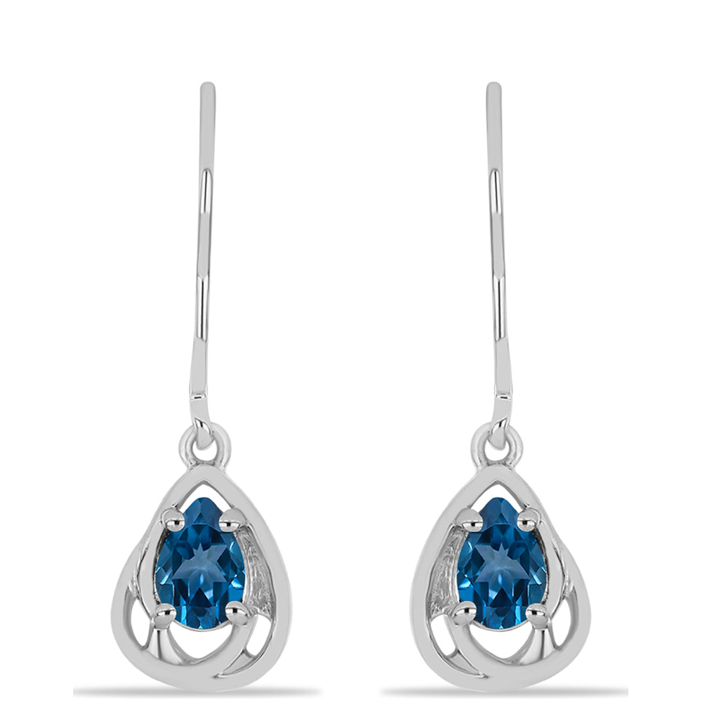 Pendientes de Plata con Topacio Azul Londres