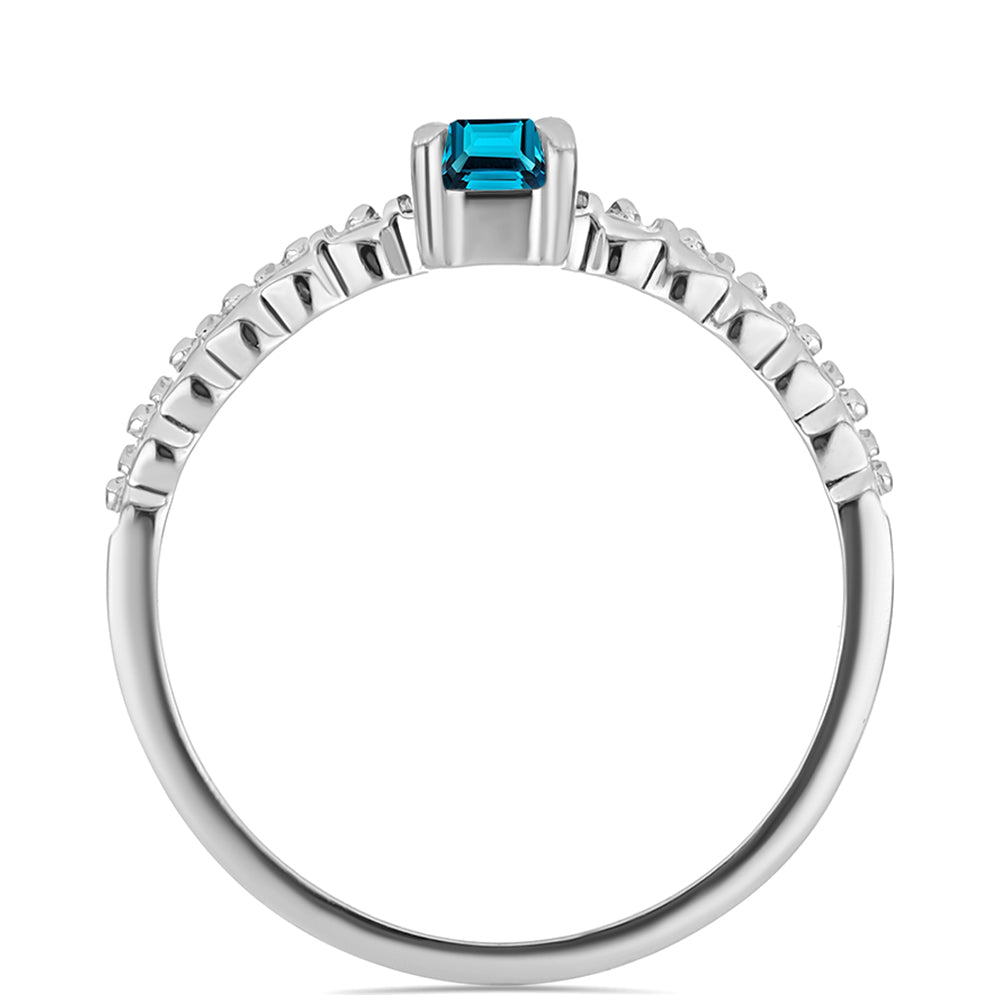 Anillo de Plata con Topacio Azul Londres