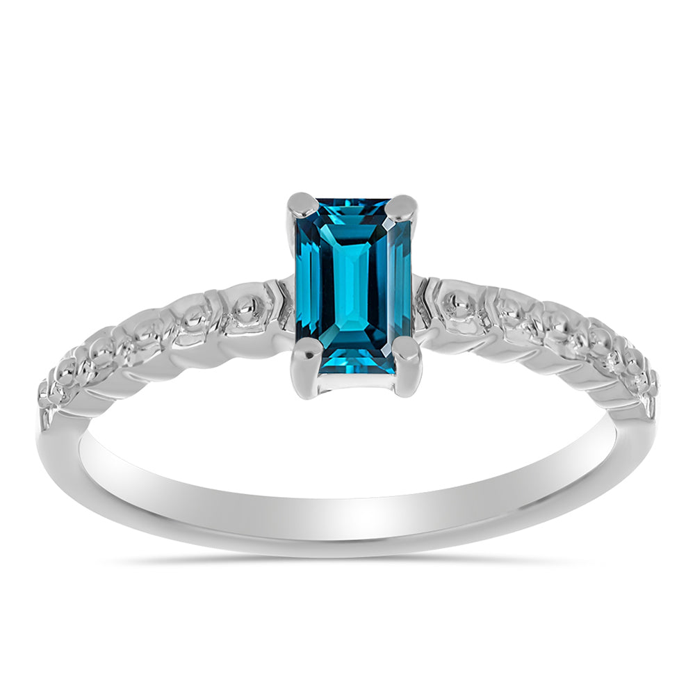 Anillo de Plata con Topacio Azul Londres 3 