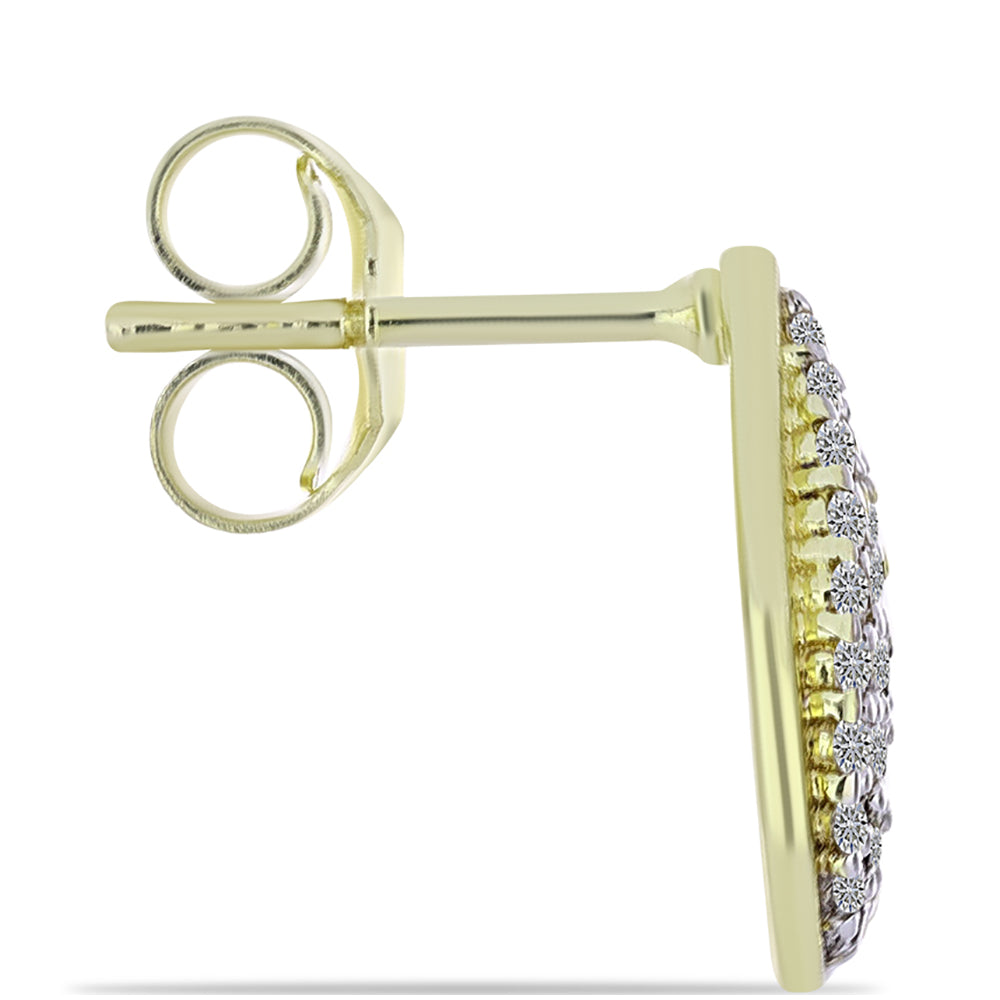 Conjunto de Plata Bañada en Oro con Diamante Champagne y Topacio Blanco ( Pendientes +Anillo +Colgante )