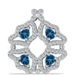 Colgante de Plata con Topacio Azul Londres y Topacio Blanco