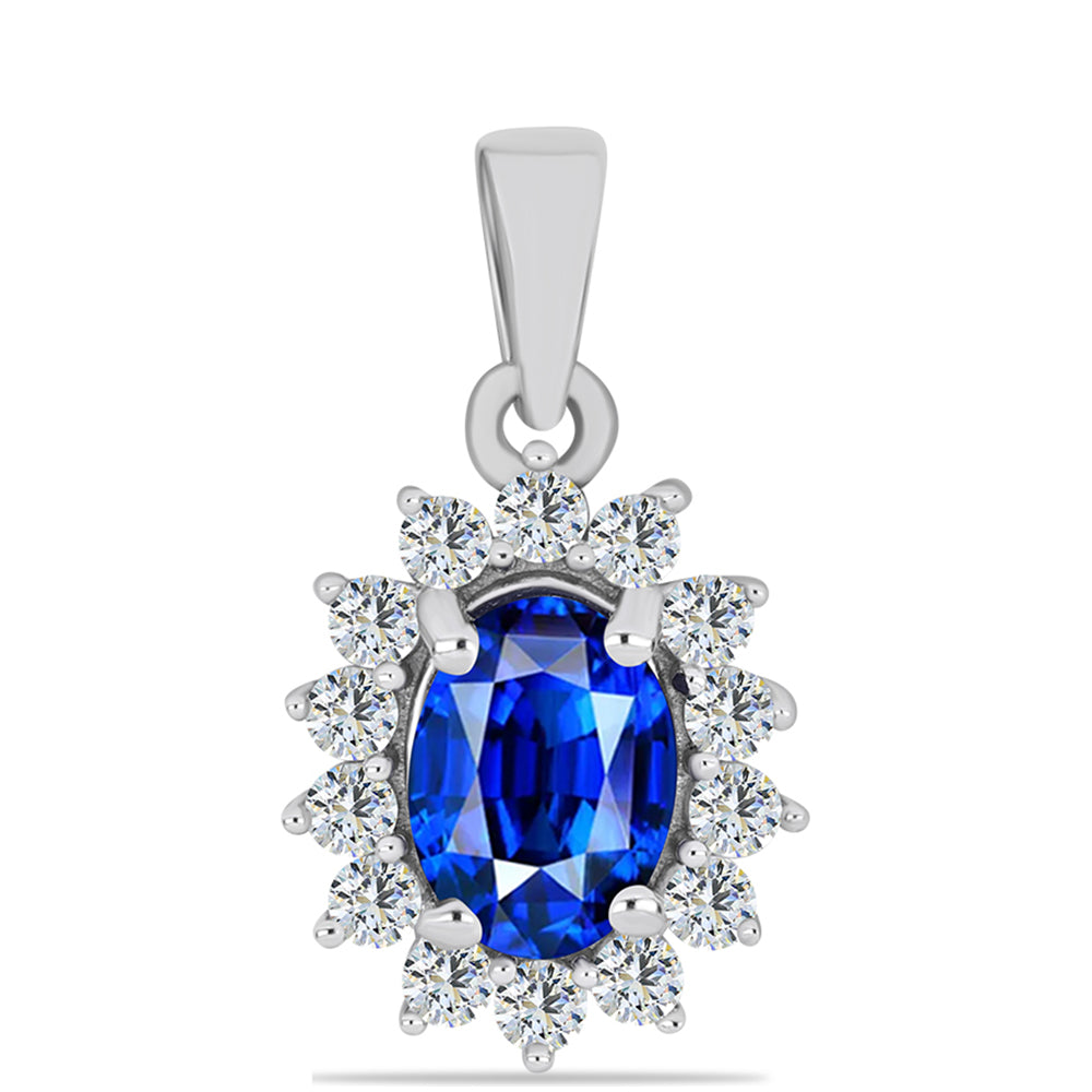 Conjunto de Plata con Zafiro Azul Australiano y Topacio Blanco ( Pendientes +Anillo +Colgante ) 4 