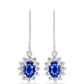 Conjunto de Plata con Zafiro Azul Australiano y Topacio Blanco ( Pendientes +Anillo +Colgante )