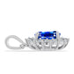 Conjunto de Plata con Zafiro Azul Australiano y Topacio Blanco ( Pendientes +Anillo +Colgante )