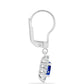 Conjunto de Plata con Zafiro Azul Australiano y Topacio Blanco ( Pendientes +Anillo +Colgante )