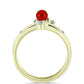 Conjunto de Plata Bañada en Oro con Perla roja de río y Topacio Blanco ( Anillo )