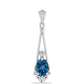 Colgante de Plata con Topacio Azul Londres y Topacio Blanco
