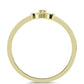 Anillo de Plata Bañada en Oro con Diamante Champagne