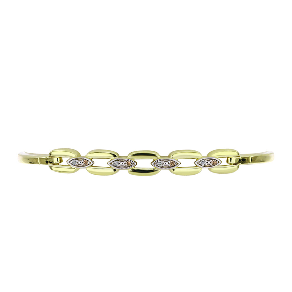 Pulsera de Plata Bañada en Oro con Diamante Champagne y Diamante blanco 2 