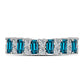 Anillo de Plata con Topacio Azul Londres y Topacio Blanco