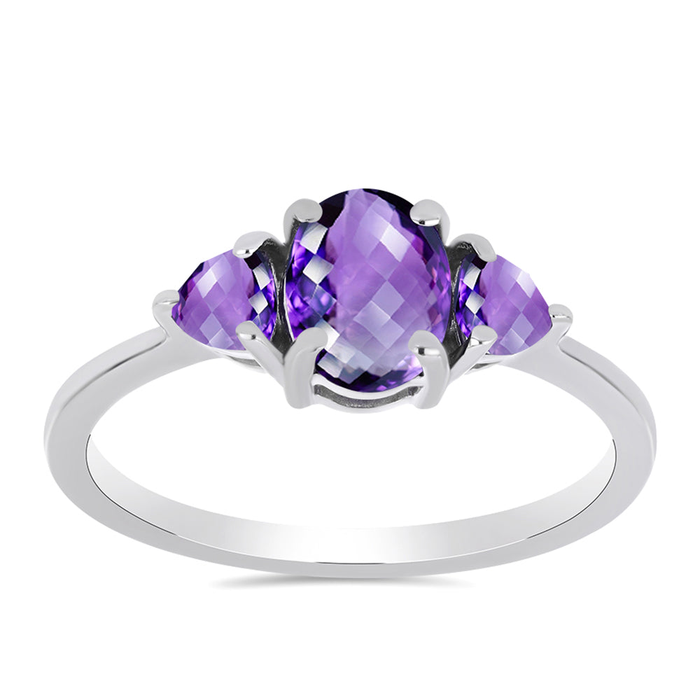Anillo de Plata con Amatista de Marruecos