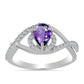Anillo de Plata con Amatista de Marruecos y Topacio Blanco