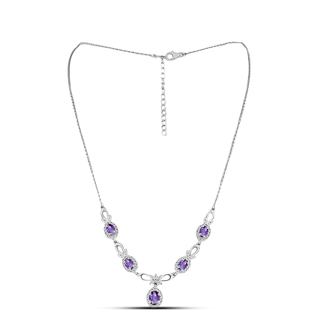 Collar de Plata con Amatista de Marruecos y Topacio Blanco 1 