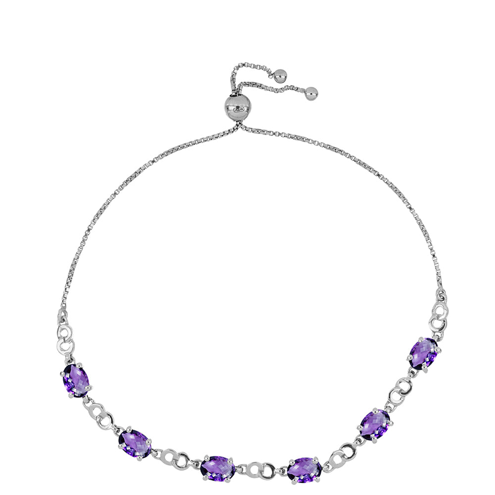 Pulsera de Plata con Amatista de Marruecos