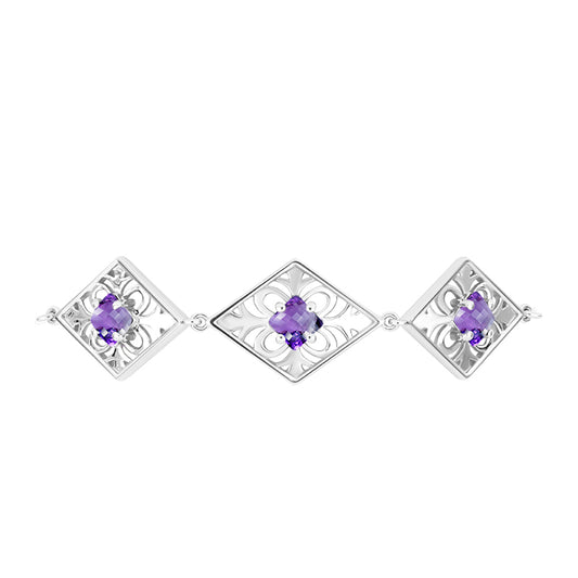 Pulsera de Plata con Amatista de Marruecos