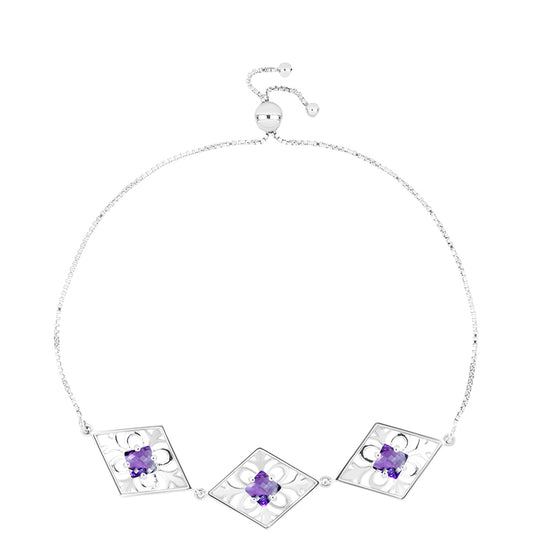 Pulsera de Plata con Amatista de Marruecos