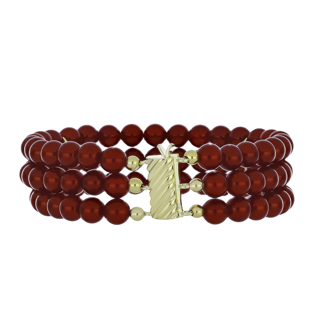 Pulsera de Plata Bañada en Oro con Perla roja de río 2 