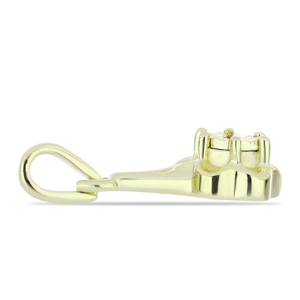 Colgante de Plata Bañada en Oro con Diamante Champagne 2 