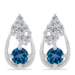 Pendientes de Plata con Topacio Azul Londres y Topacio Blanco