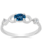 Anillo de Plata con Topacio Azul Londres y Topacio Blanco