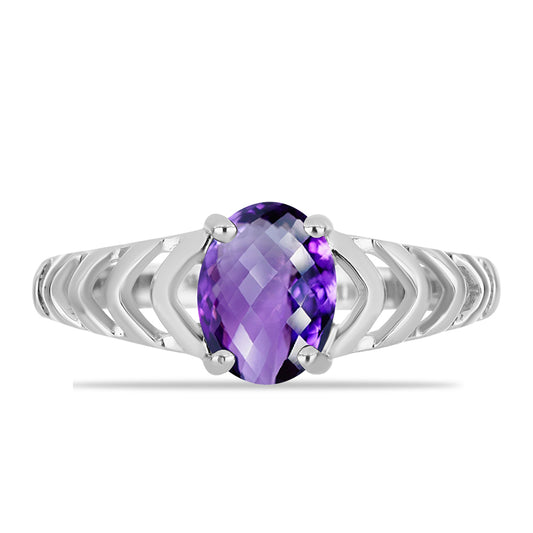 Anillo de Plata con Amatista de Marruecos