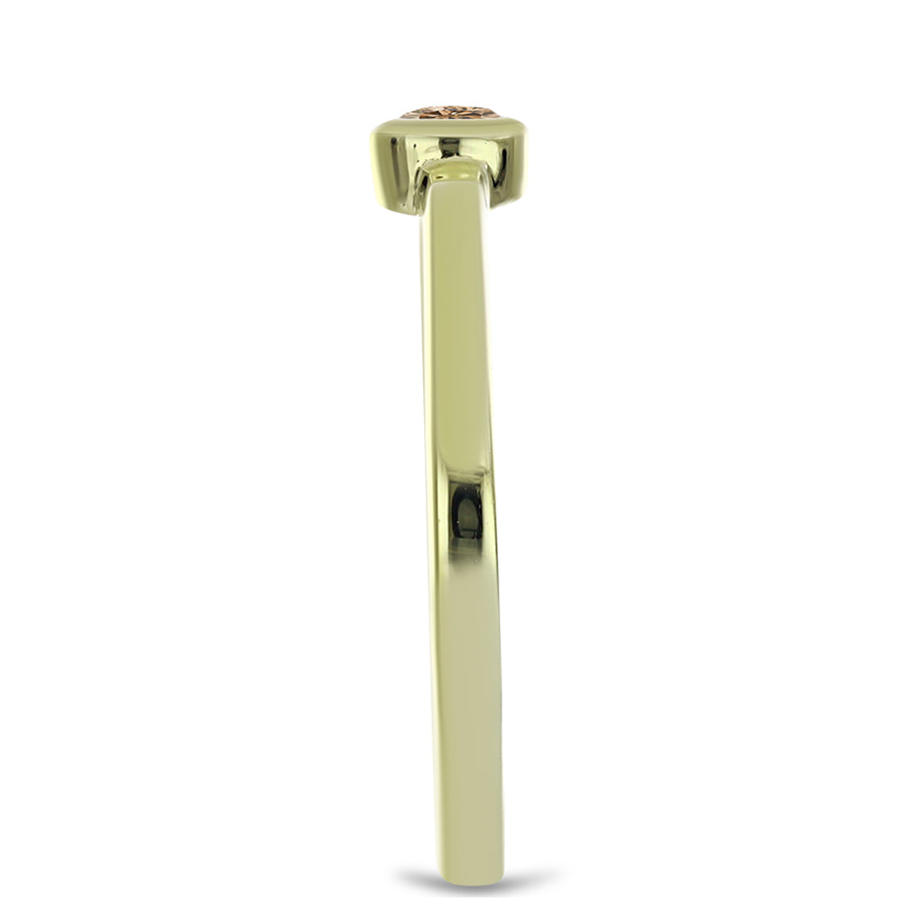 Anillo de Plata Bañada en Oro con Diamante Champagne 4 