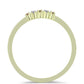 Anillo de Plata Bañada en Oro con Diamante Champagne y Diamante blanco