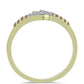 Anillo de Plata Bañada en Oro con Diamante Champagne y Diamante blanco