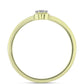 Anillo de Plata Bañada en Oro con Diamante Champagne y Diamante blanco