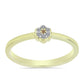Anillo de Plata Bañada en Oro con Diamante Champagne y Diamante blanco