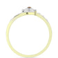 Anillo de Plata Bañada en Oro con Diamante Champagne y Diamante blanco