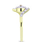 Anillo de Plata Bañada en Oro con Diamante Champagne y Diamante blanco