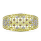 Anillo de Plata Bañada en Oro con Diamante Champagne y Diamante blanco