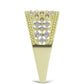 Anillo de Plata Bañada en Oro con Diamante Champagne y Diamante blanco