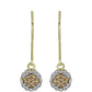 Pendientes de Plata Bañada en Oro con Diamante Champagne y Diamante blanco