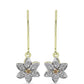 Pendientes de Plata Bañada en Oro con Diamante Champagne y Diamante blanco