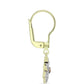 Pendientes de Plata Bañada en Oro con Diamante Champagne y Diamante blanco