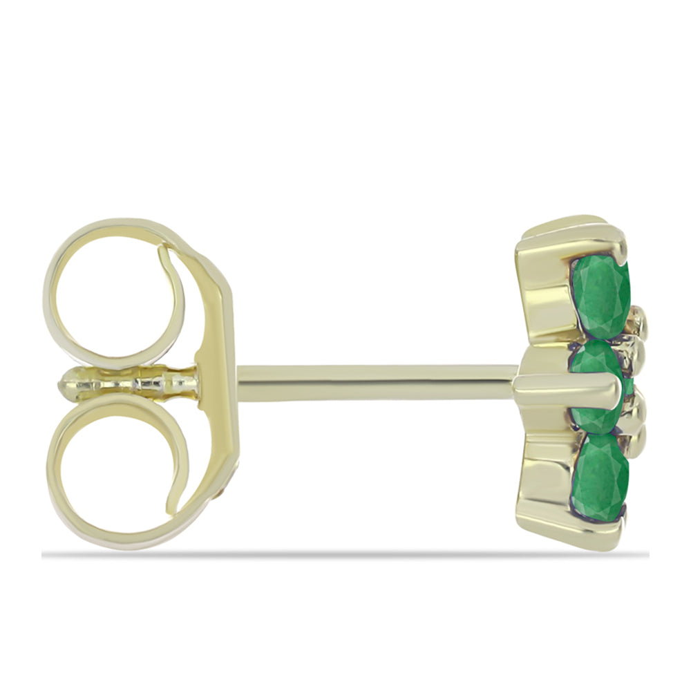Conjunto de Plata Bañada en Oro con Rubí de Madagascar y Esmeralda de Brasil ( Pendientes ) 5 