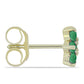 Conjunto de Plata Bañada en Oro con Rubí de Madagascar y Esmeralda de Brasil ( Pendientes )