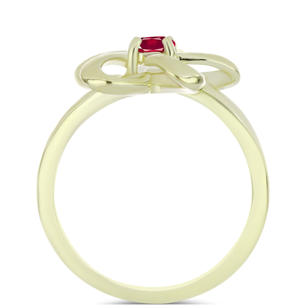 Anillo de Plata Bañada en Oro con Rubí de Madagascar 2 