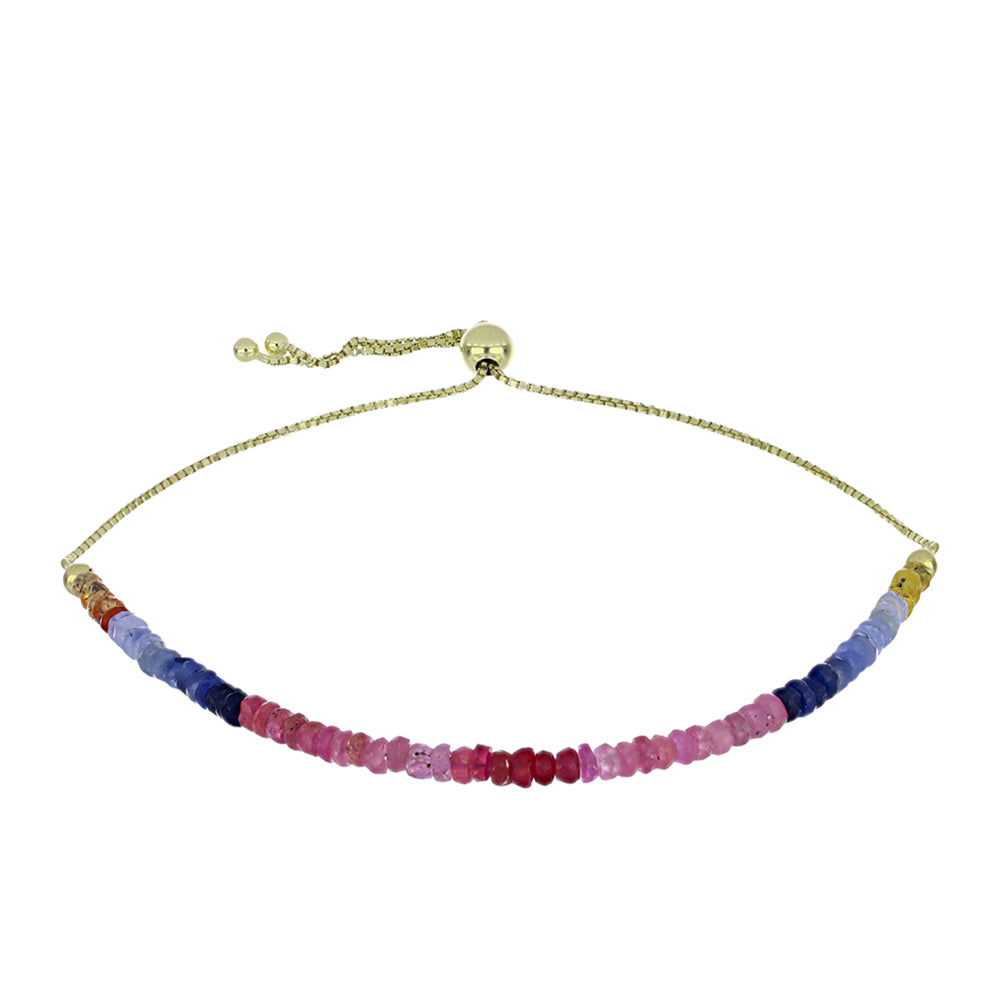 Pulsera de Plata Bañada en Oro con Zafiro Arco Iris Rosebery 1 
