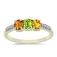 Anillo de Plata Bañada en Oro con Zafiro Arco Iris Rosebery y Topacio Blanco