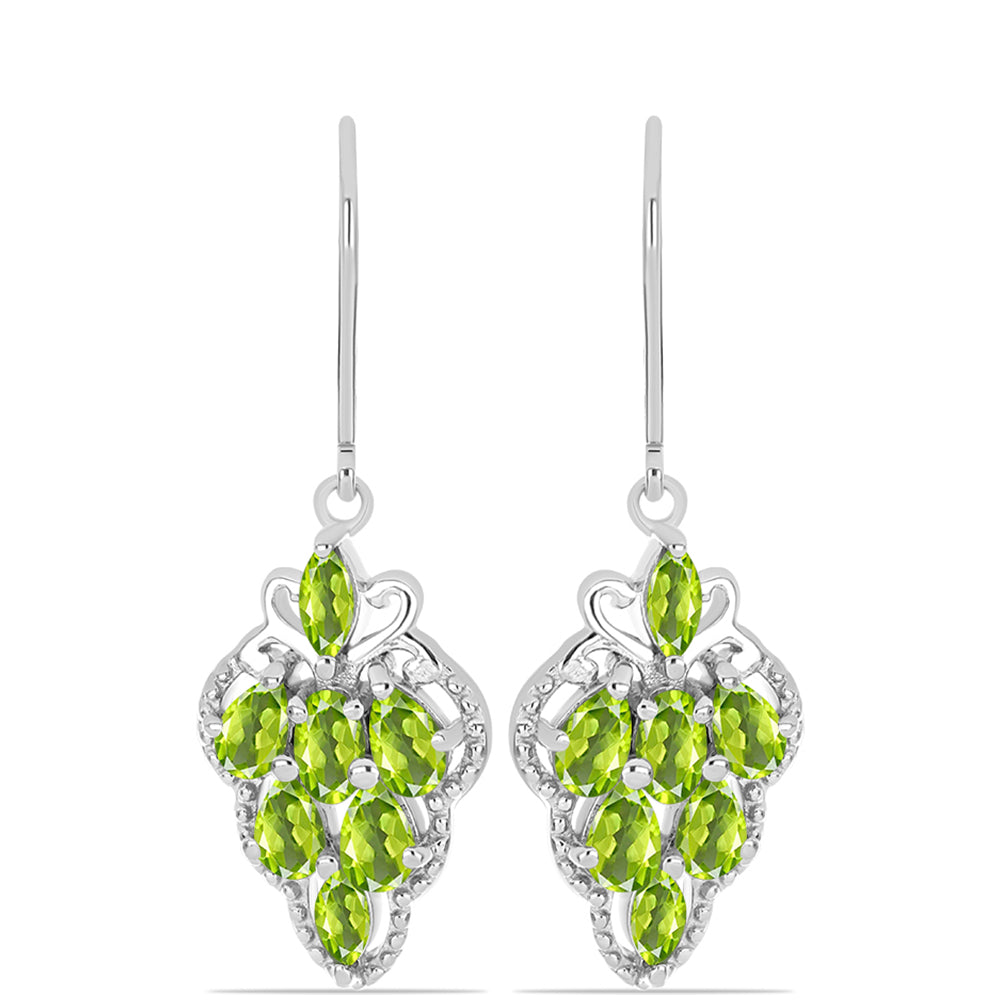 Pendientes de Plata con Peridoto de Changbai