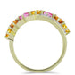 Anillo de Plata Bañada en Oro con Zafiro Arco Iris Rosebery y Topacio Blanco