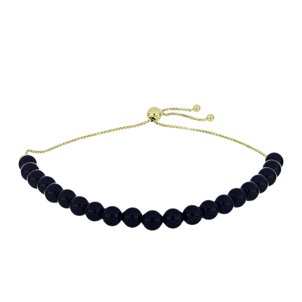 Pulsera de Plata Bañada en Oro con Ónix negro de Suwar 1 